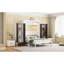 Lit double pleine grandeur avec placard, tiroirs et espace de travail - Mobilier peu encombrant pour espaces polyvalents dans un grand espace de rangement mural, appartements convenant à une table, espaces-888970171
