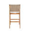 4 pièces Tabouret de bar d'extérieur naturel en bois d'acacia massif et osier tissé-1327717629
