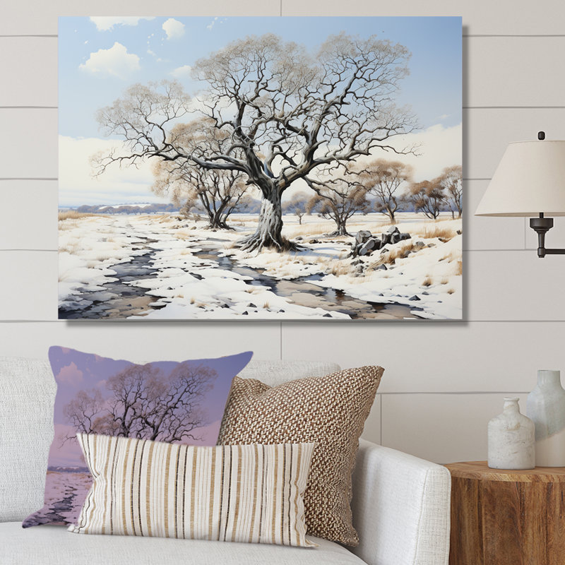 Winters Tree Sycamore 2 - Art mural sycomore, Toile tendue, H 24 po x l 32 po x P 1 po