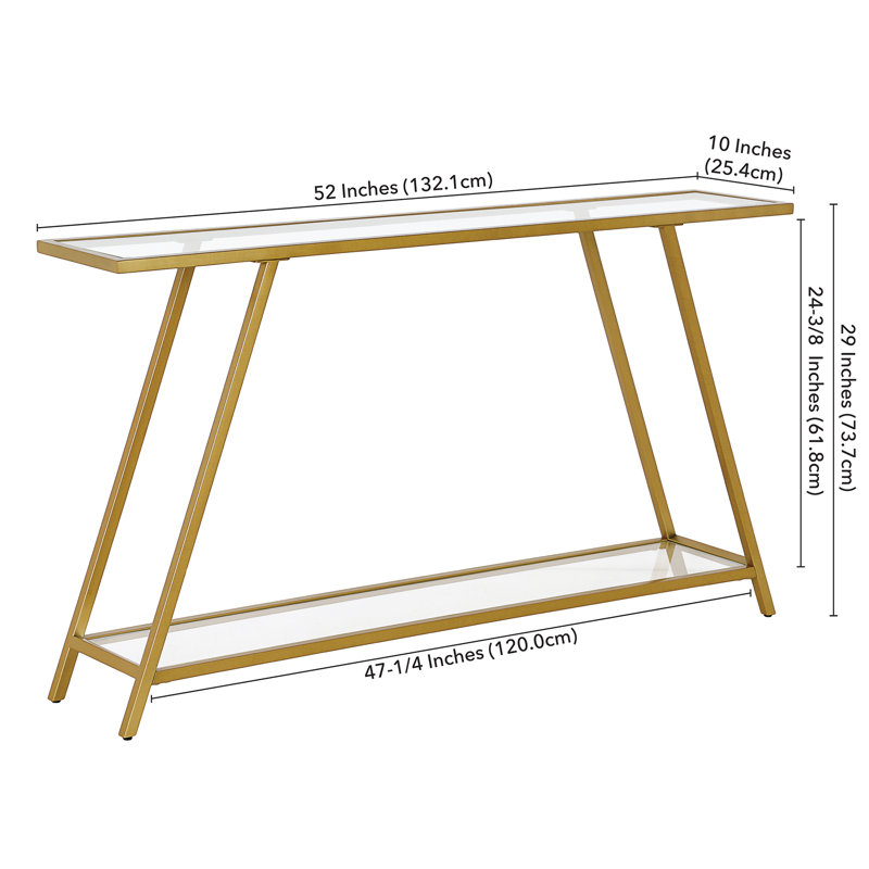Yair 52'' Console Table, Brass