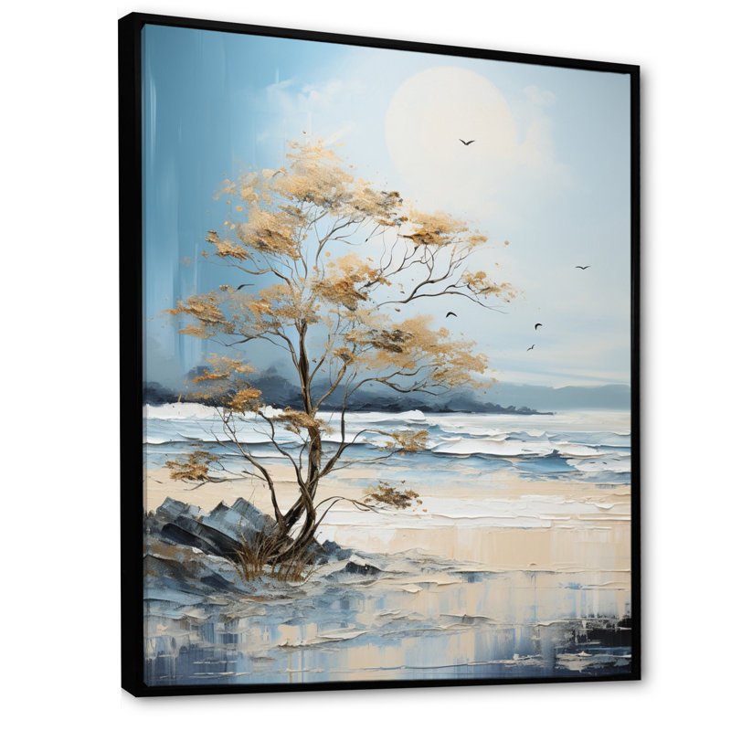 Nautique et plage, art mural sur toile, H 32 po x l 16 po, Cadre flottant noir