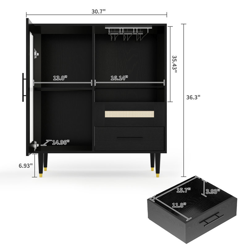 Bar Cabinet, Black