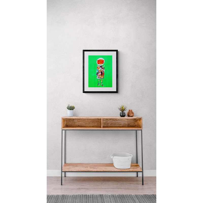 Astronaut On Green Print by Jphono 1, 25" H x 19" W, Wrapped Canvas, 24" H x 18" W