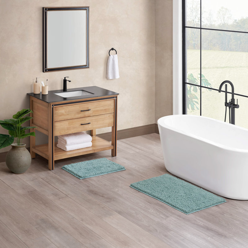 Aguon Non-Slip Bath Rug, Aqua