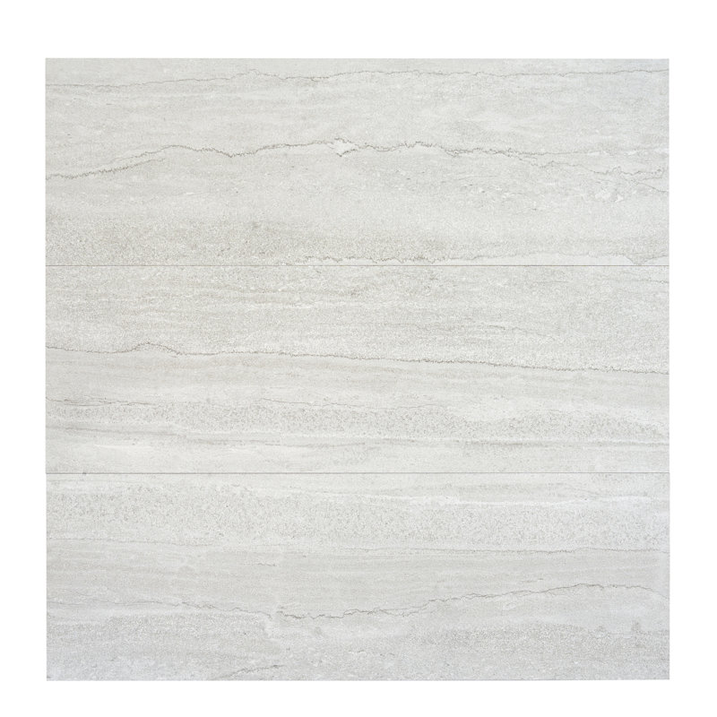 Arenza 12x36 Light Gray Ceramic Large Format Stone Look Wall Tile (11.63 sq ft/case) - 4 Pack, Gray