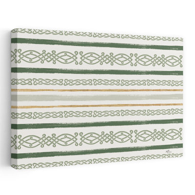Irish Blessings Pattern II - Celtic Gold Gray Green Art