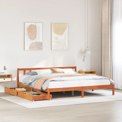 Solid Wood Storage Bed