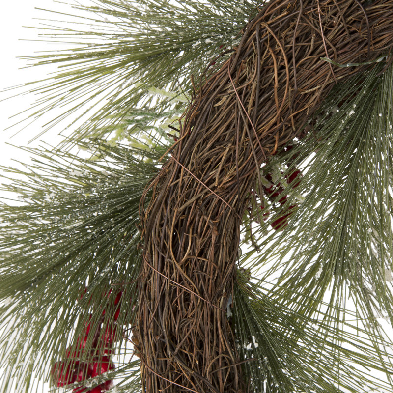 Couronne de pommes de pin et de baies de Noël 24 po