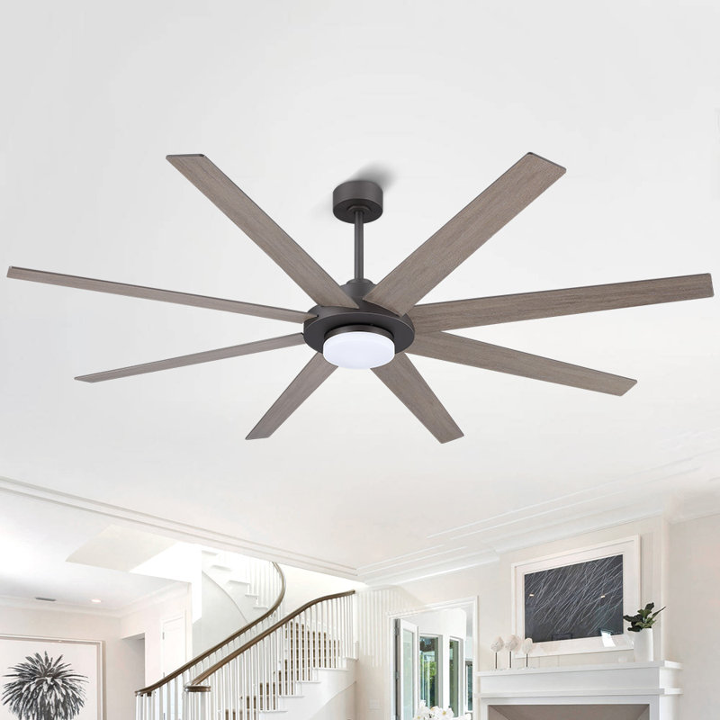 Ventilateur de plafond 72 pales 72 pouces pour l'intérieur en bois massif à double face avec lumière DEL et télécommande, 72"