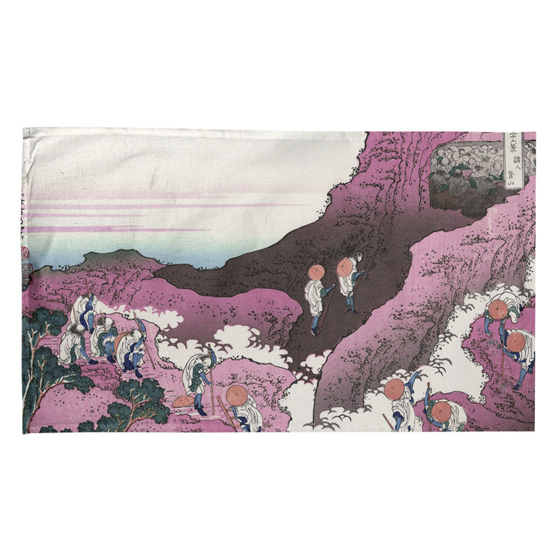 Torchon escalade sur Mt. Fuji, Croisé en coton, Rose