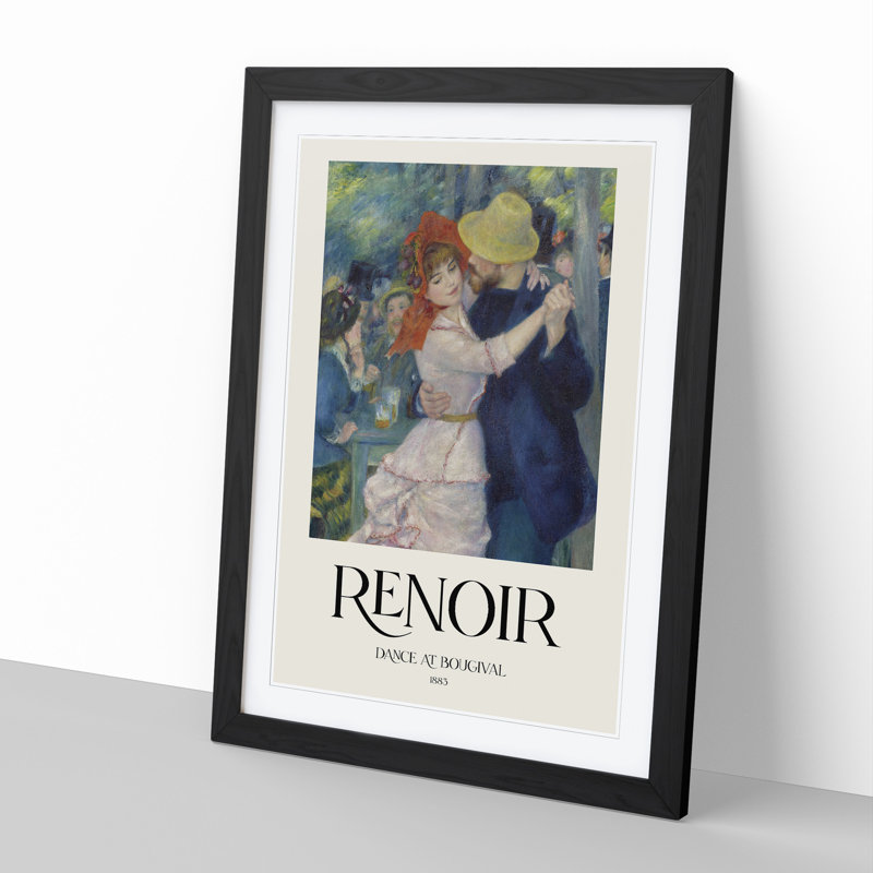 Dance At Bougival by Pierre-Auguste Renoir - Single Picture Frame Print, 65cm H x 48cm W x 2cm D, Black Framed