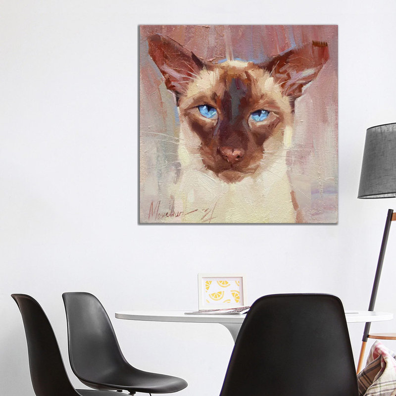 Siamese Cat 1 Piece Wall Art on Canvas, 45.72 cm H x 45.72 cm W, Wrapped Canvas