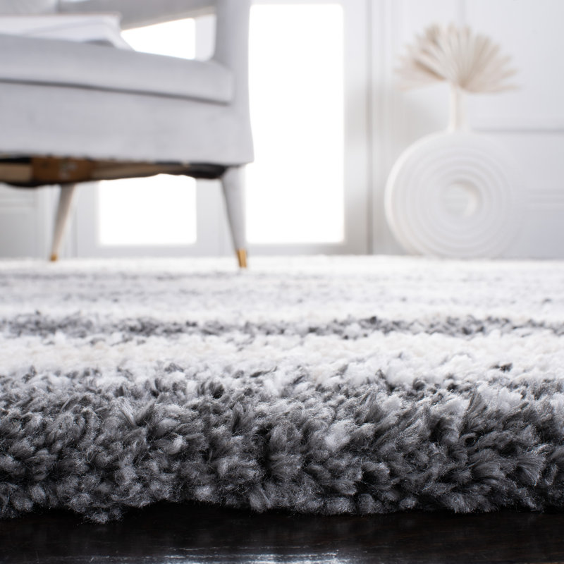 Tapis à poil long 800 po Fontana, Rond 6 pi 7 po