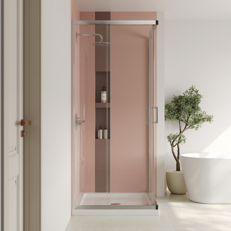 36"W X 36"D X 72"H Framed Square Reversible Shower Enclosure