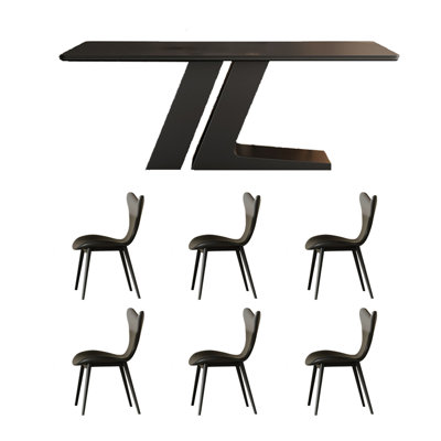 Jacovian Black Rock plate table and chair combination