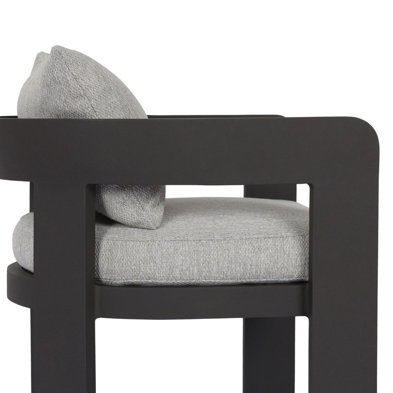 Jackson Outdoor Dining Armchair, Concha Fog/Dark Gray
