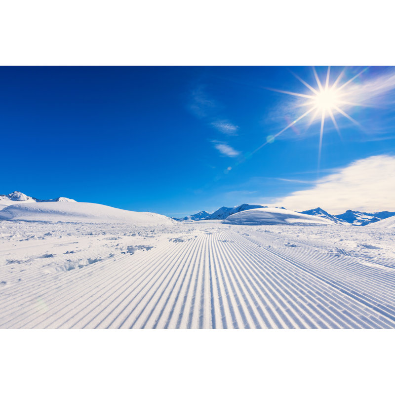 Ski Piste Ski Trail by Benedek - Wrapped Canvas Print, 20cm H x 30cm W
