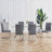 Set of 4 Modern Faux Leather Cantilever Dining Chairs with Vertical Stitching and Metal Base -122268355