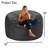3Ft Velvet Memory Foam Bean Bag - Plush Adult Lounger With Removable Washable Cover