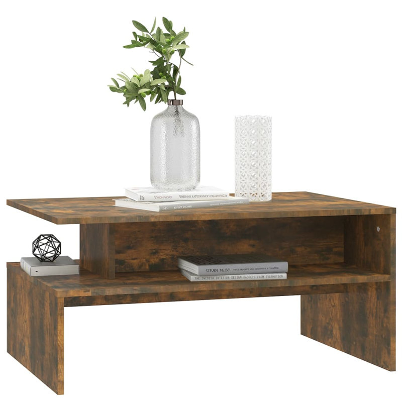 Jousha Sled Coffee Table with Storage, Smoked Oak