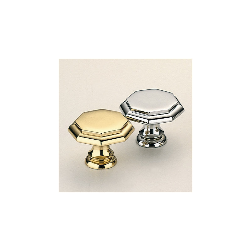Classic & Modern Geometric Knob, 1.56" H x 1.56" W x 1.06" D, Polished Brass