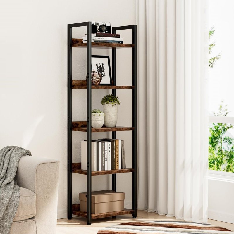 Darabont Bookcase, (5 Shelves) 55.5"H x 15.5"W x 10.6"D, Vintage