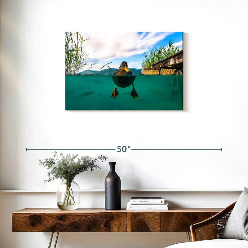 Crowle Duck sous l'eau, H 20 po x l 30 po
