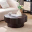 Table basse élégante en forme de fleur avec rangement caché et texture cannelée pour une décoration intérieure élégante-1409582187