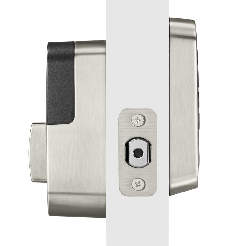 Satin Nickel Smart Keypad Deadbolt with Wi-Fi and Bluetooth
