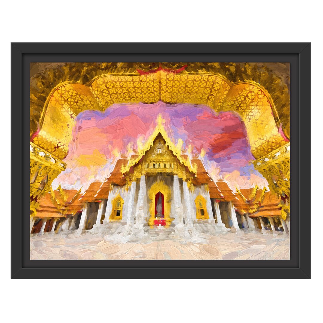 Gerahmtes Wandbild Marmortempel von Bangkok Kunst