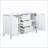 Sideboard With Wave Design - 3 Adjustable Shelves, 3 Drawers & Soft-Close Doors, Storage Console Table With Metal Handles, Suitable For Study, Hallway And Living Room-539684611