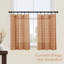 Rideaux de cuisine de style bohème rustique, rideaux western couleur terre cuite pour chambre et salon, ensemble de 2 panneaux, couleur rouille