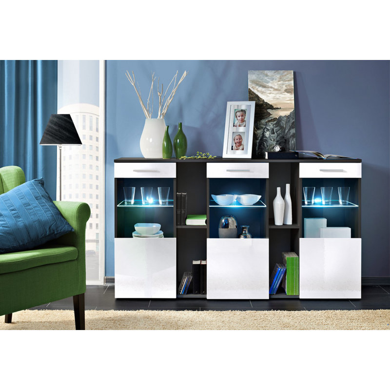 Bardwell 160cm Sideboard, Black/White