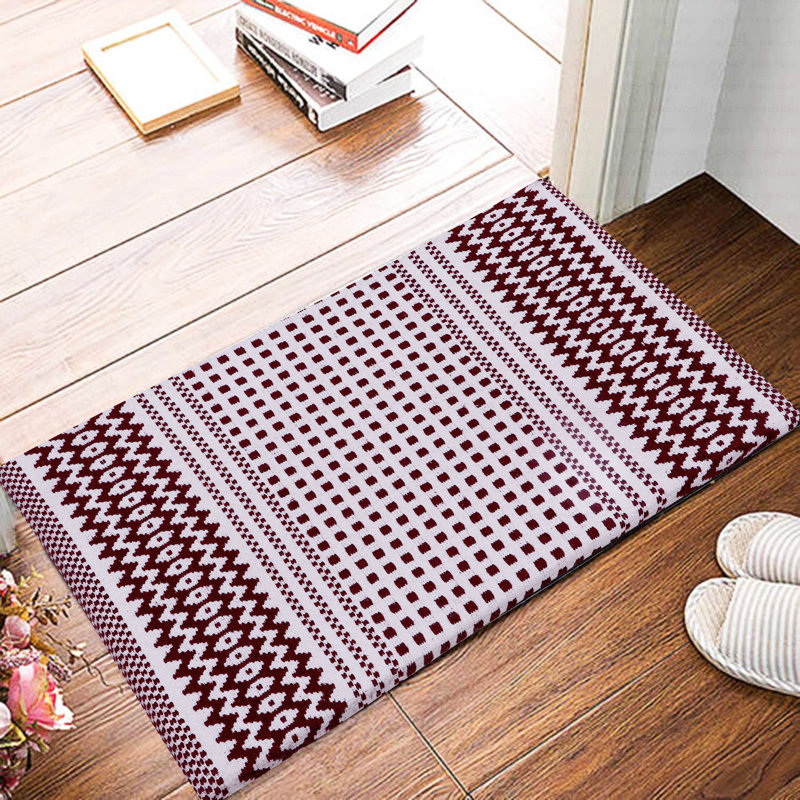 Woven Cotton Cushioned Thick Kitchen Mat Rug – Anti-Fatigue & Anti-Skid, 18" X 30", Red