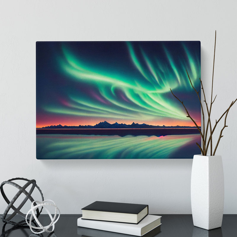 Soothing Aurora Borealis - Wrapped Canvas Print, 40cm H x 60cm W x 3cm D