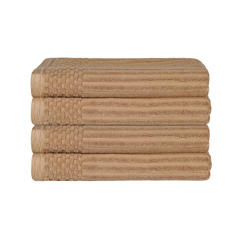 Ribbed Cotton Absorbent Heavyweight Bath Towel, Coffee