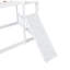 Lit simple au-dessus d'un lit superposé blanc avec rampe d'escalade