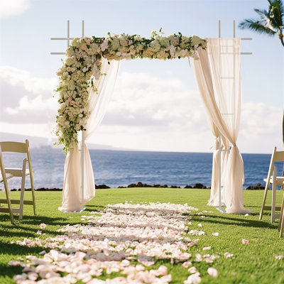 Metal Wedding Arch Backdrop Frame Stand White