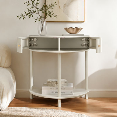 Modern 31.5" Fluted Semi-Circle Narrow Console Table