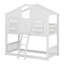Lit superposé House avec toit, fenêtre, boîte de fenêtre, porte, avec barrières de sécurité et échelle-114400123