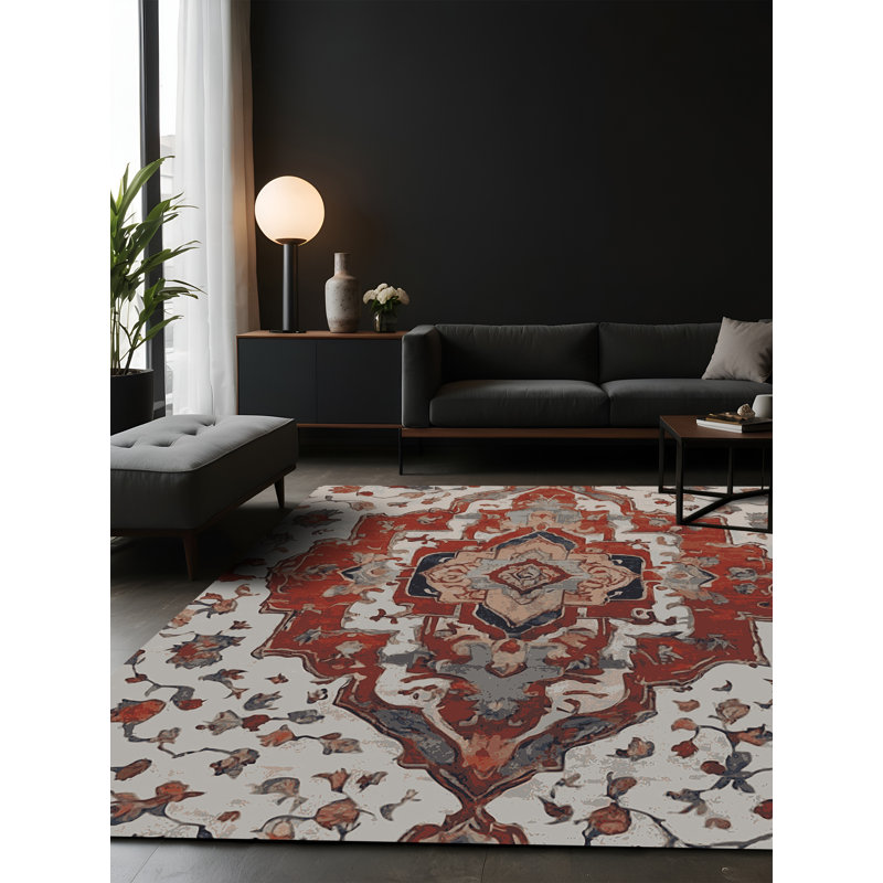 Tapis gris soyeux et moelleux, Rectangle 4 pi x 6 pi