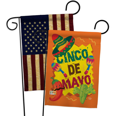 Drapeau de jardin 19 x 13 po Cinco De Mayo