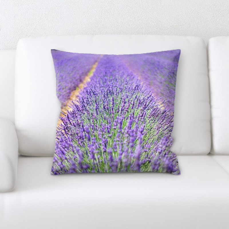 Coussin décoratif fleurs lavande
