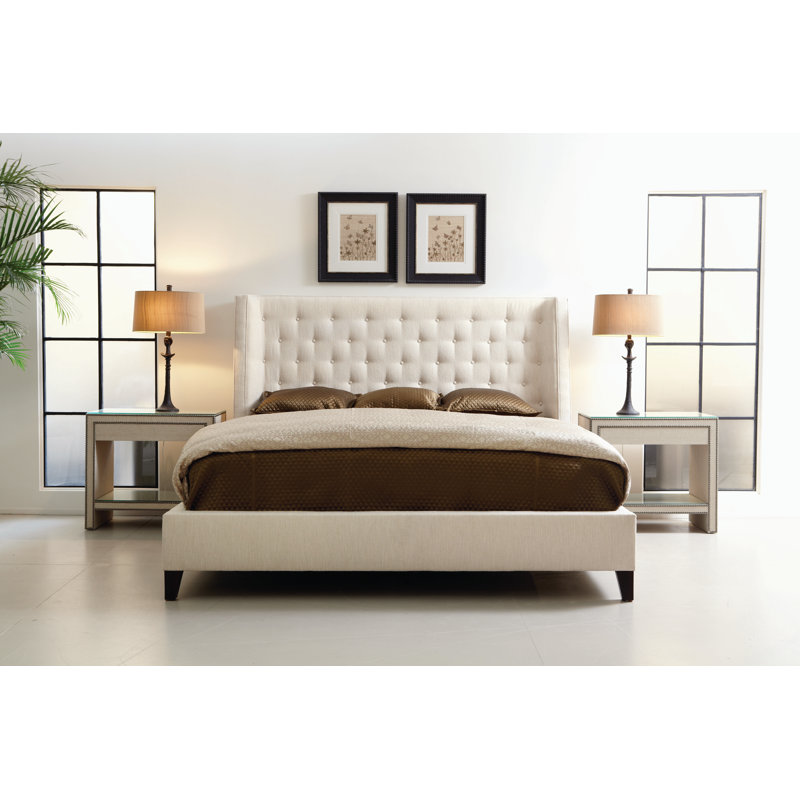 Maxime Tufted Upholstered Low Profile Standard Bed, Queen