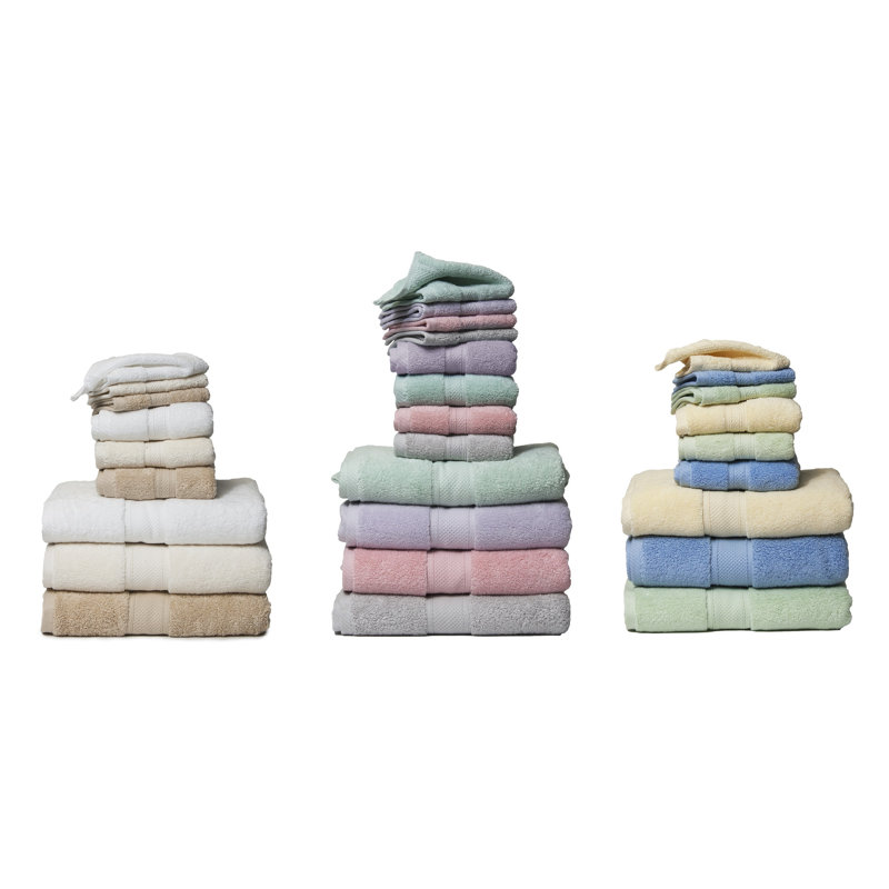 Romary 100% Cotton Plush Mulit-Size Set, White