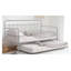 Lit de jour contemporain contemporain en métal argent avec couchette et structure inspirée des tuyaux