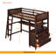 Lit mezzanine simple avec tiroirs et bureau, lit mezzanine en bois avec tablettes