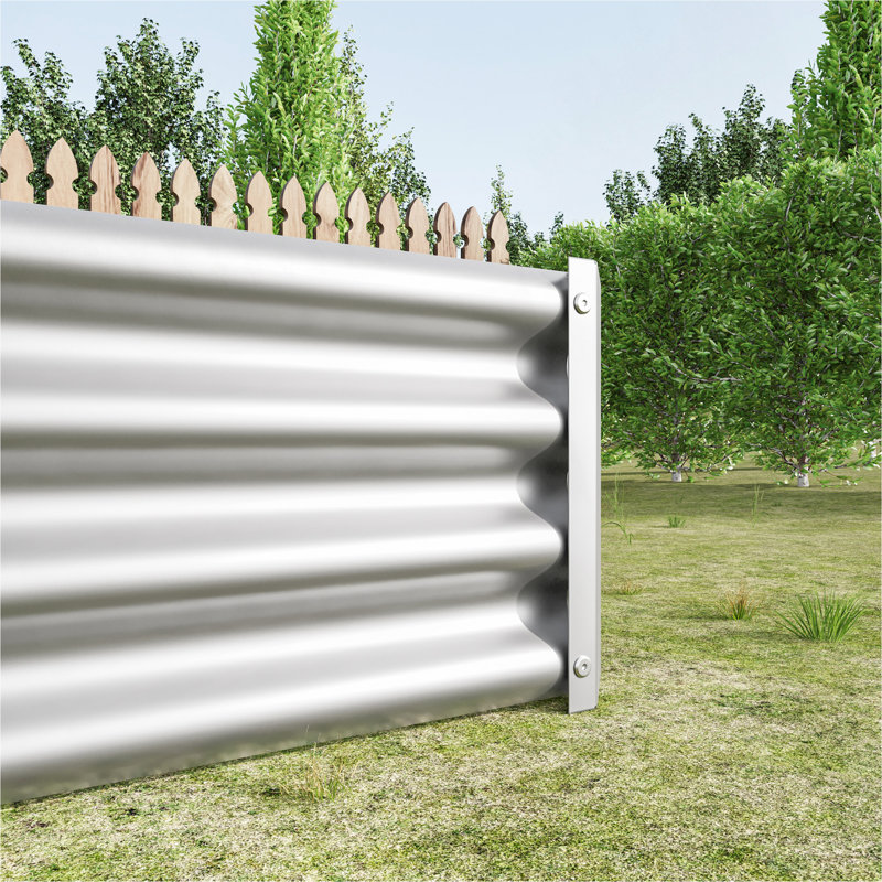 2 pots de jardin rectangulaires surélevés en métal 6 × 3 × 1 pi, Argent