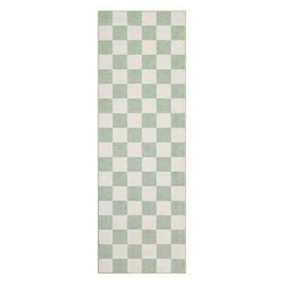 Area Rug Washable Checkered Area Rug Low-Pile Soft Non-Slip Hallway Carpet for Living Room Bedroom Nursery Dorm