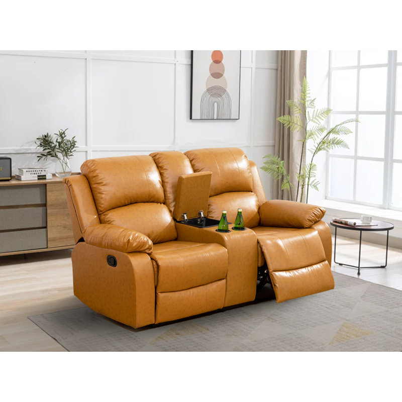 Larain Recliner, Yellow Cotton Blend